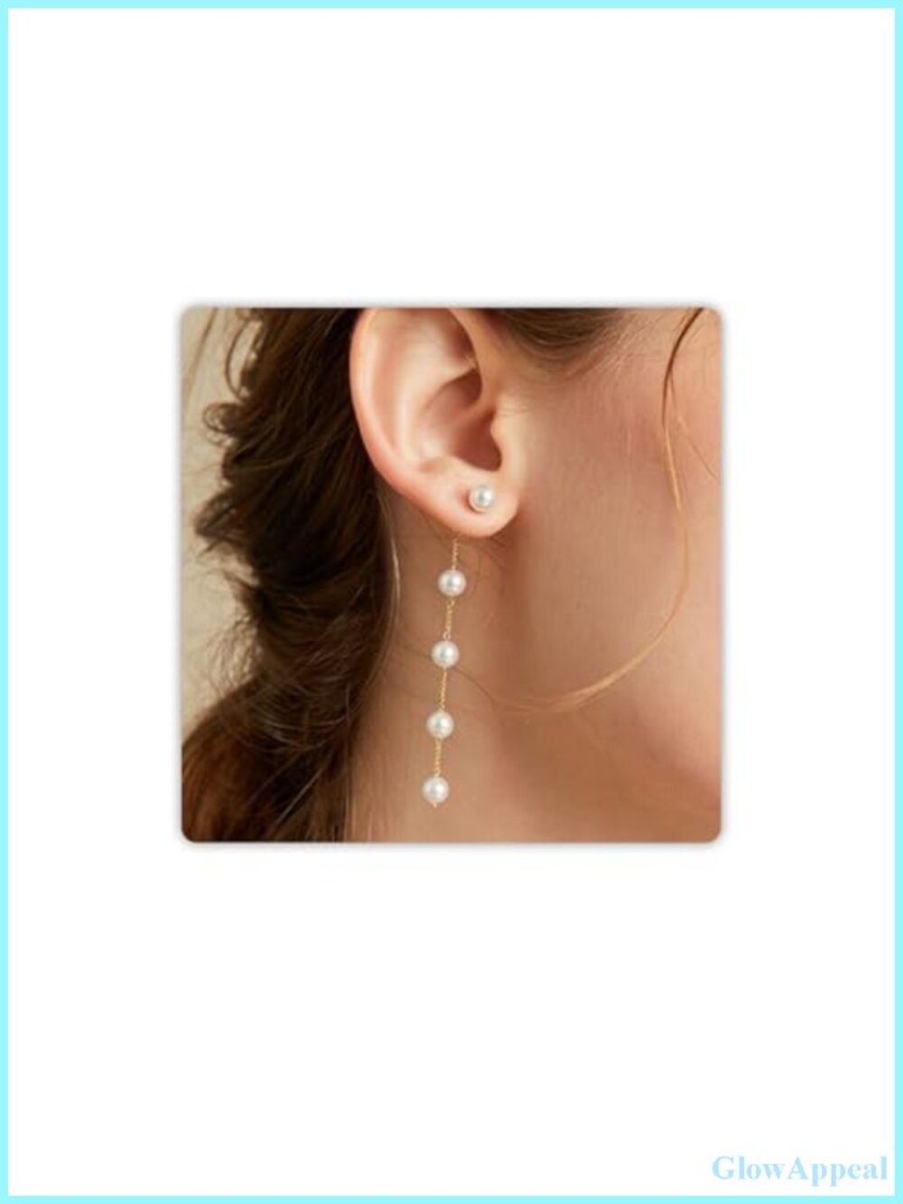 Pearl Drop Earrings Women Bridal Wedding Jewelry 14k Gold Chain Stainless Steel